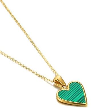 Collar de Corazón Chapado en Oro 18k