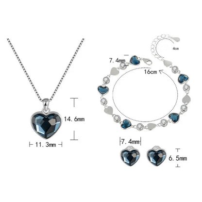 Conjunto de Collar, Aretes y Pulsera Azurea