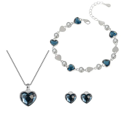 Conjunto de Collar, Aretes y Pulsera Azurea