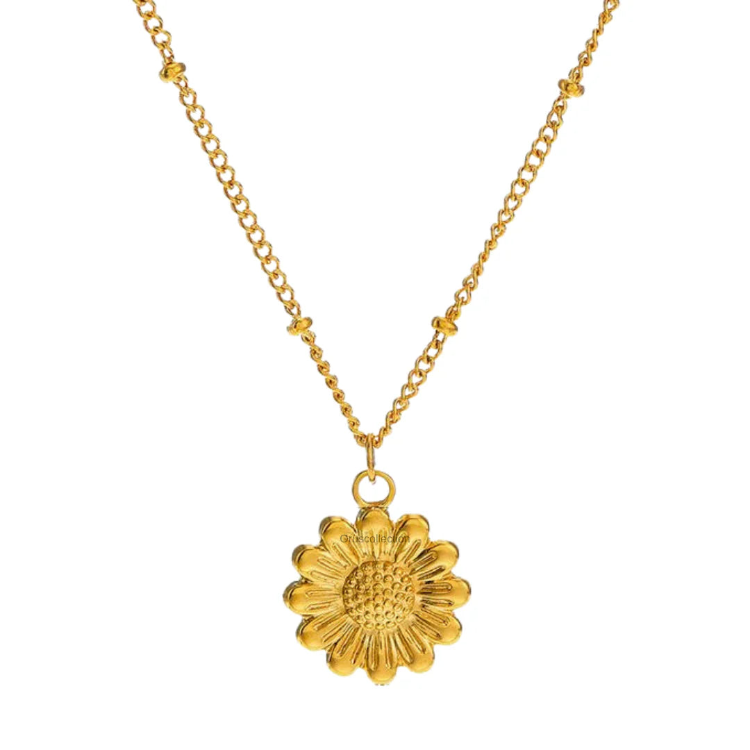 Collar Girasol Chapado en Oro