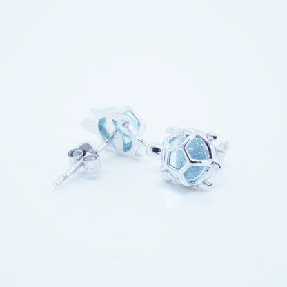 Aretes Tortuga plata 925 Circón