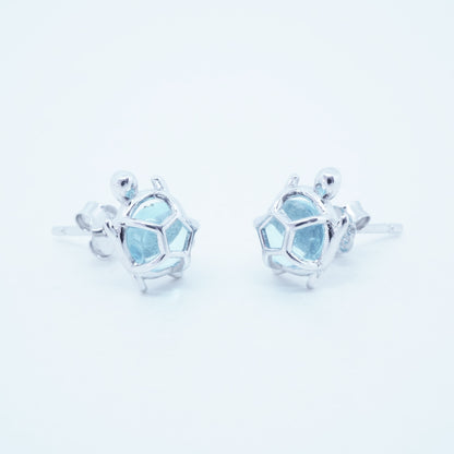 Aretes Tortuga plata 925 Circón