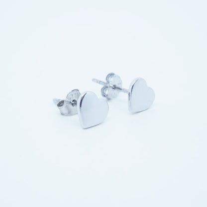 Aretes de Corazon Plata Esterlina Enchapado