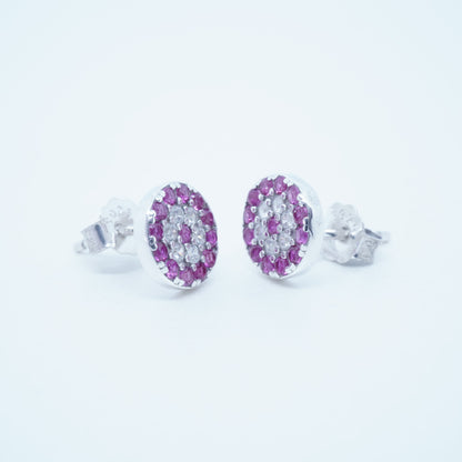 Aretes Plata 925 Flor Purpura