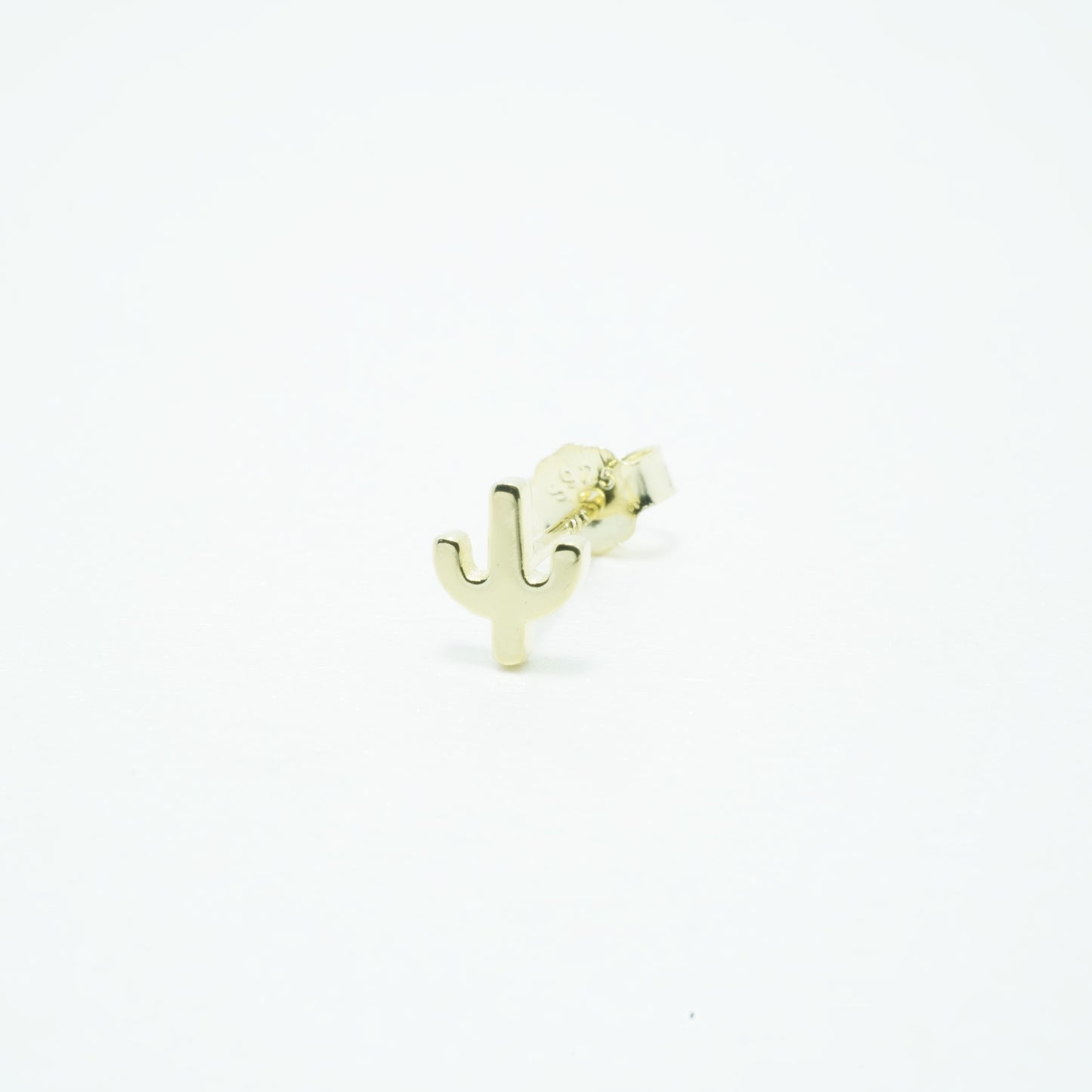 Aretes de Cactus Chapado Oro 18K Plata 925 Circón