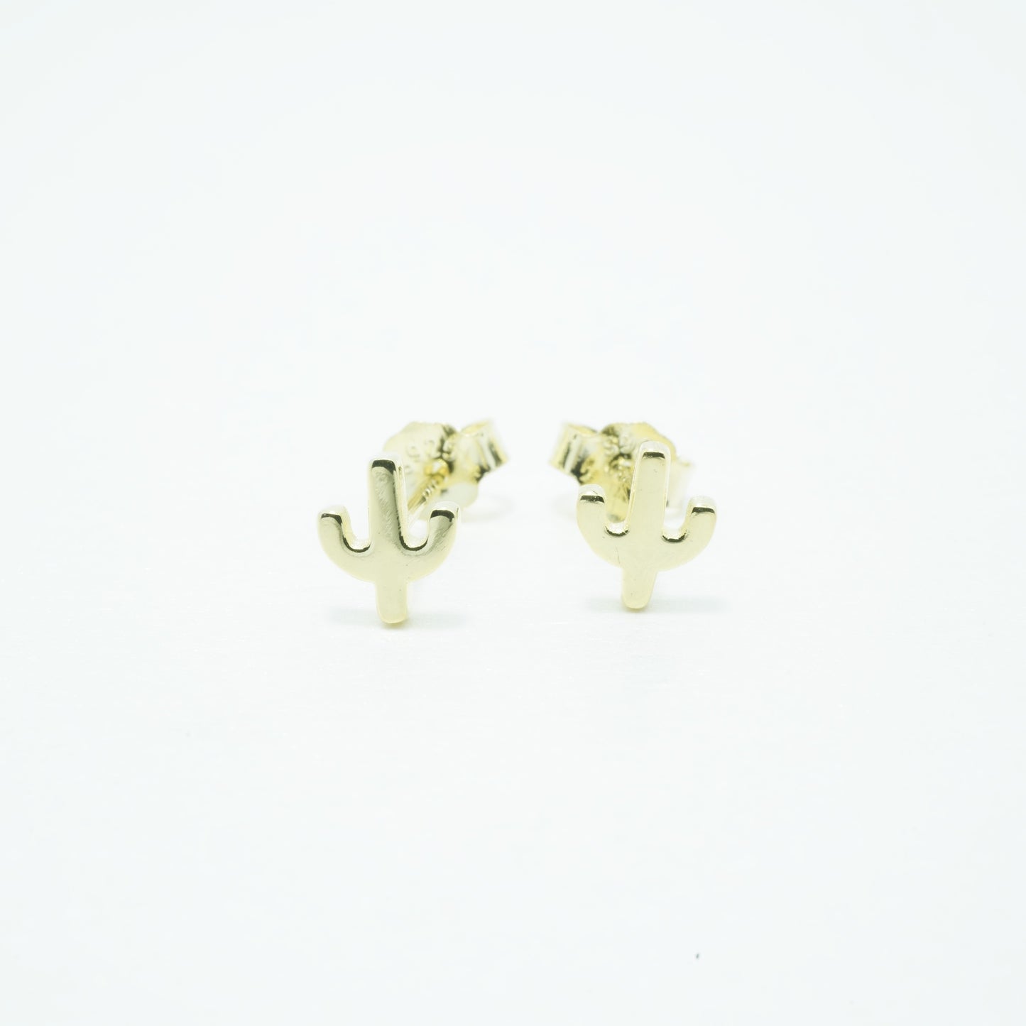 Aretes de Cactus Chapado Oro 18K Plata 925 Circón