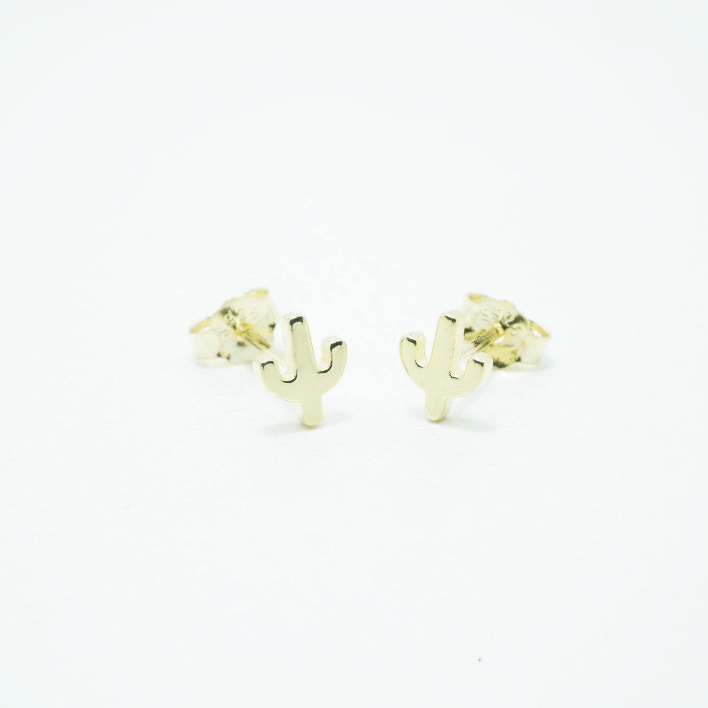 Aretes de Cactus Chapado Oro 18K Plata 925 Circón