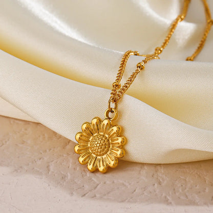 Collar Girasol Chapado en Oro