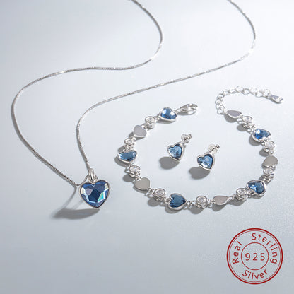 Conjunto de Collar, Aretes y Pulsera Azurea
