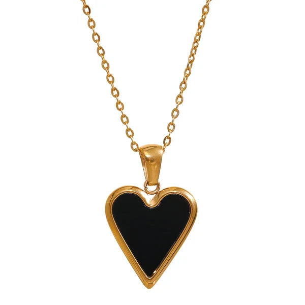 Collar de Corazón Chapado en Oro 18k